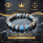 Bracelet en Jaspe Bleu Doré La Boutique du Dragon