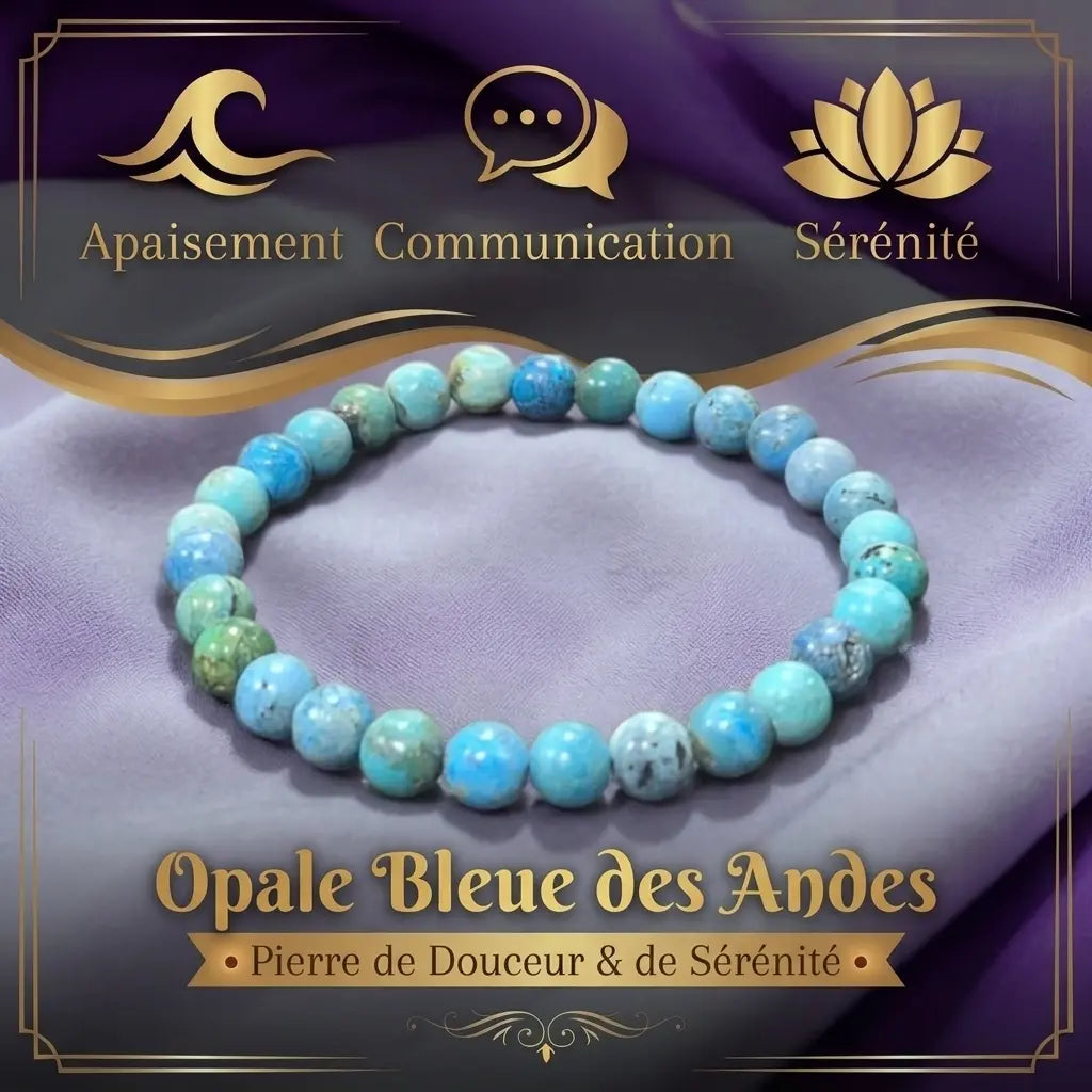 Bracelet en Opale Bleue des Andes La Boutique du Dragon
