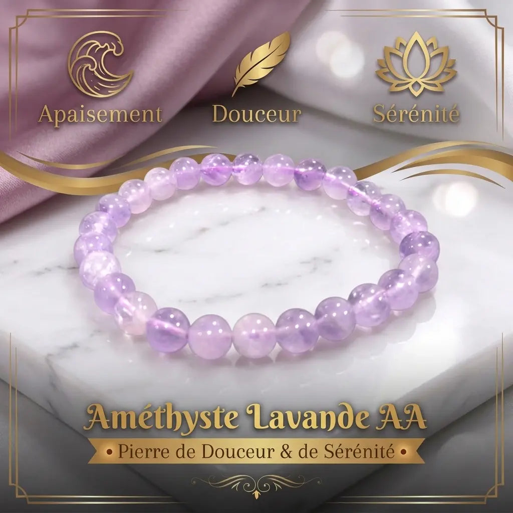 Bracelet Améthyste Lavande La Boutique du Dragon