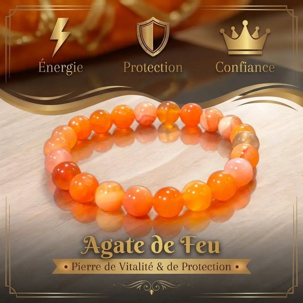 Bracelet Agate de Feu La Boutique du Dragon