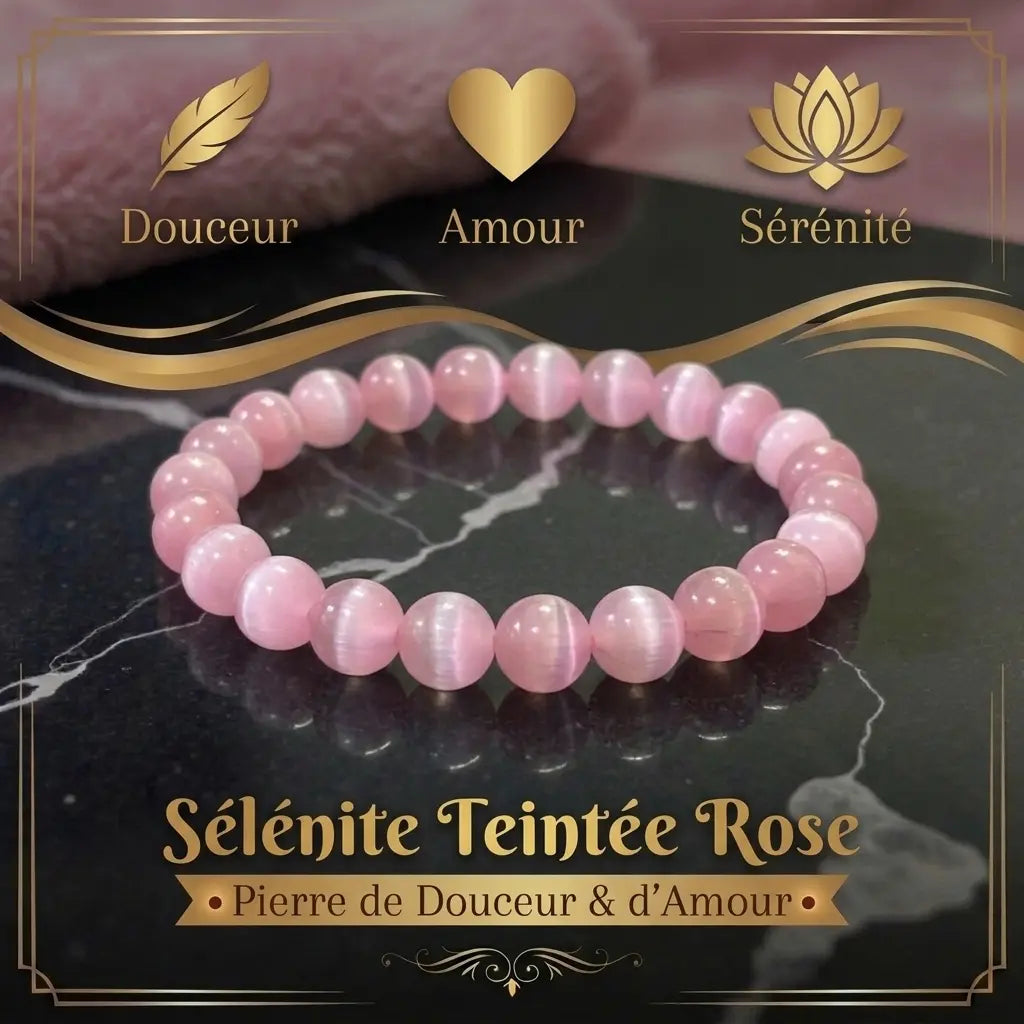Bracelet en Sélénite naturelle et teintée La Boutique du Dragon