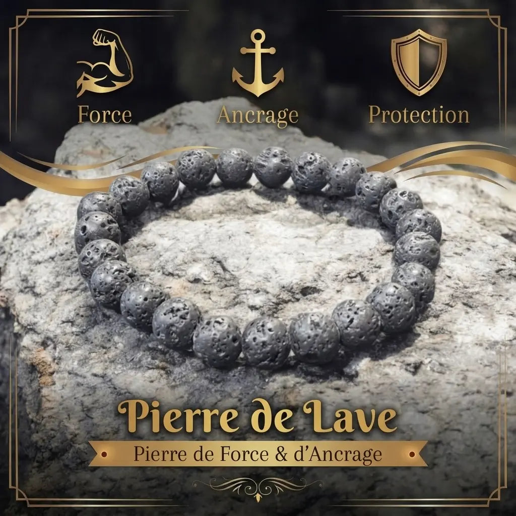 Bracelet en Pierre de Lave La Boutique du Dragon
