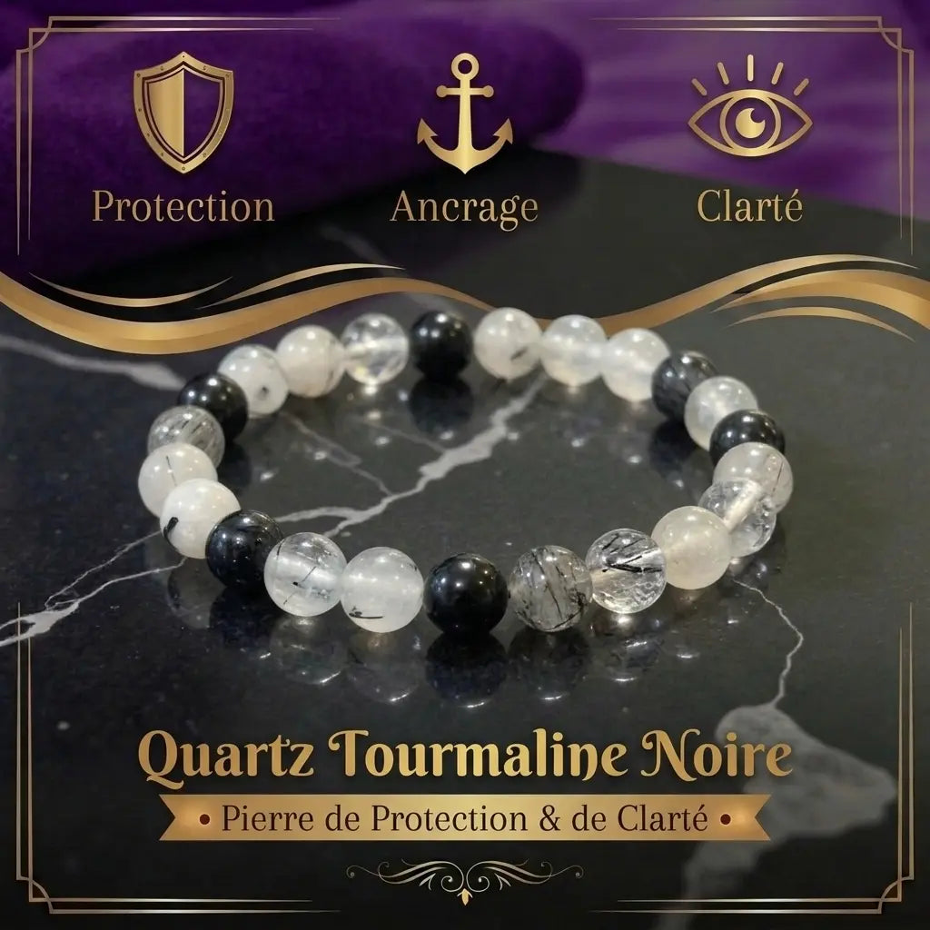 Bracelet en Quartz Tourmaline La Boutique du Dragon