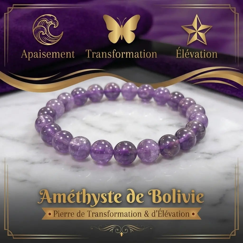 Bracelet en Améthystes Foncées La Boutique du Dragon