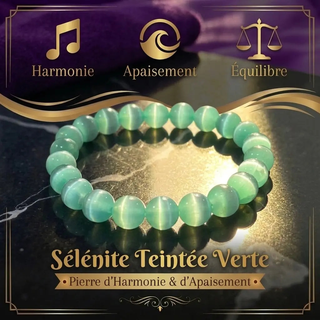 Bracelet en Sélénite naturelle et teintée La Boutique du Dragon