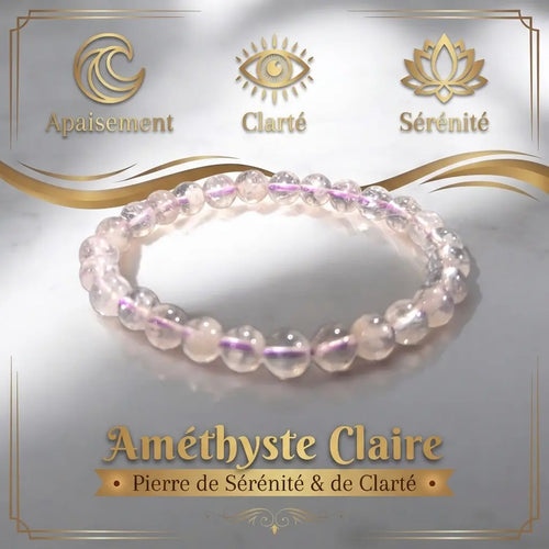 Bracelet Améthyste Claire du Brésil La Boutique du Dragon