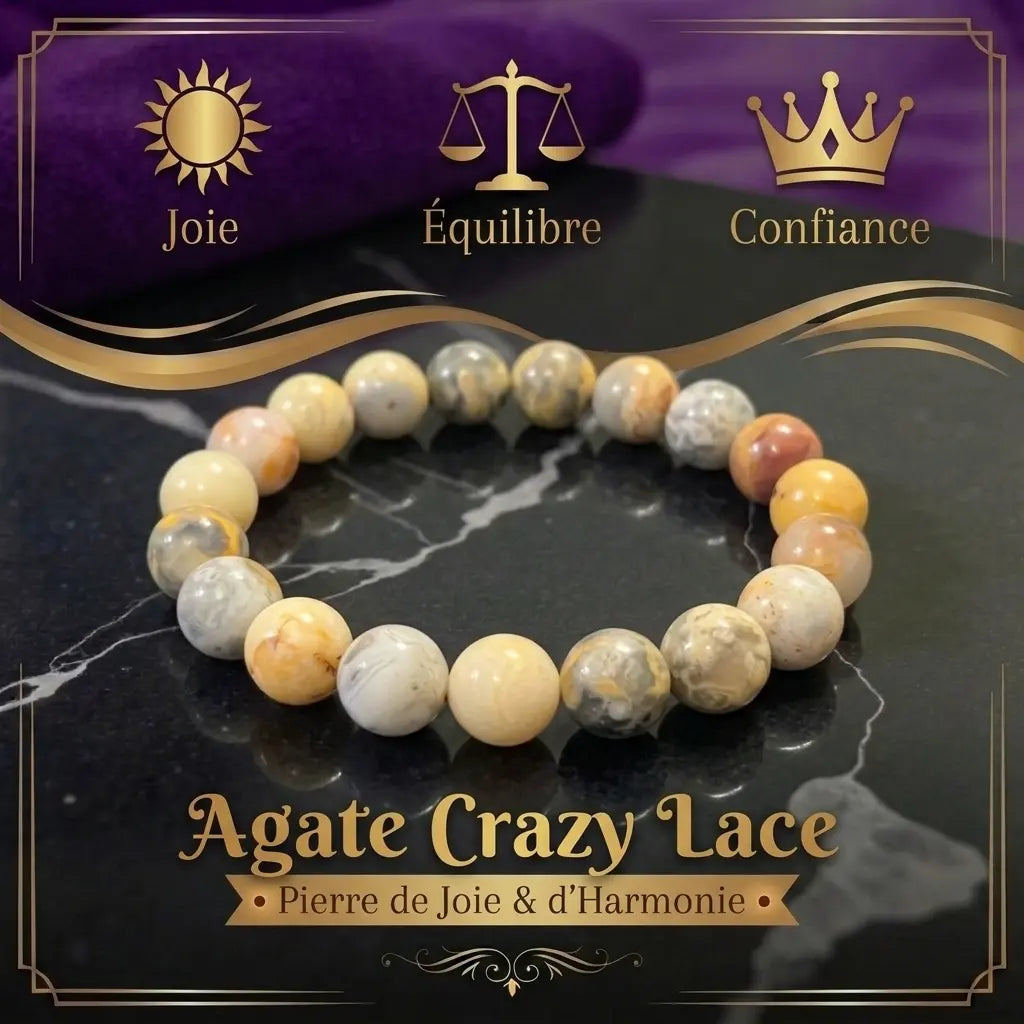 Bracelet Agate Crazy Lace La Boutique du Dragon