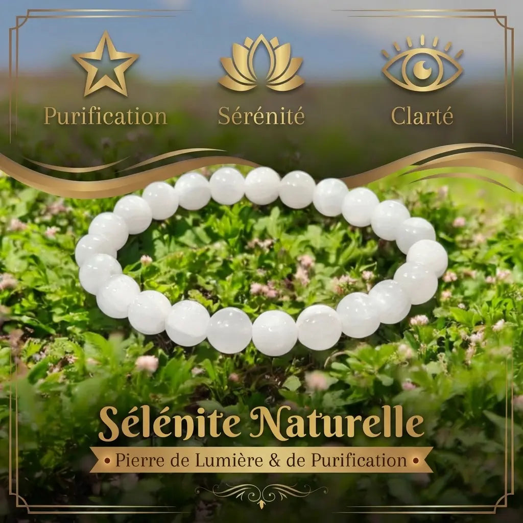 Bracelet en Sélénite naturelle et teintée La Boutique du Dragon