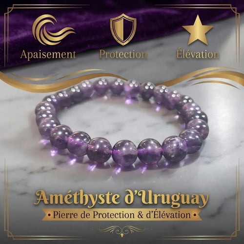 Bracelet en Améthystes Foncées La Boutique du Dragon