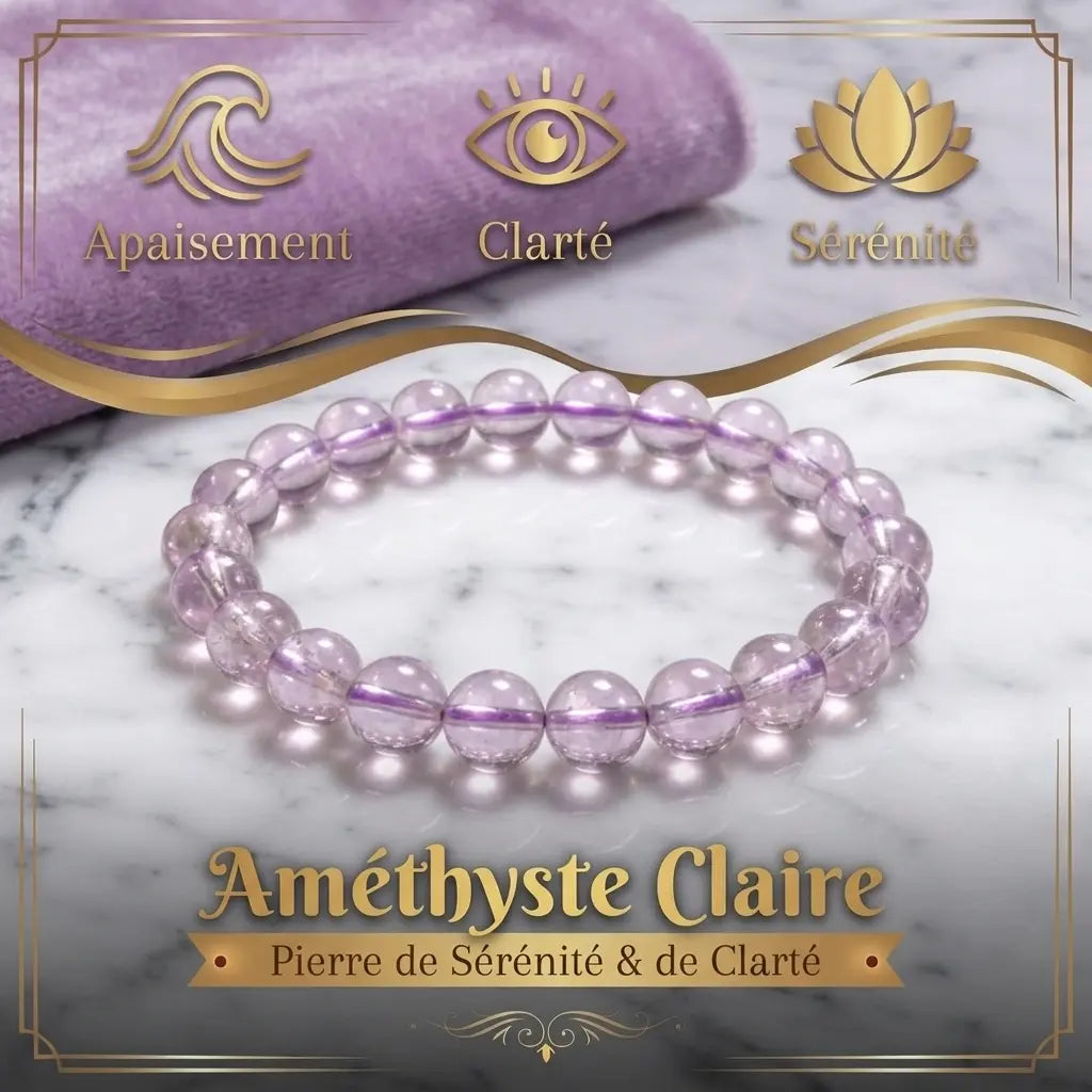 Bracelet Améthyste Claire du Brésil La Boutique du Dragon