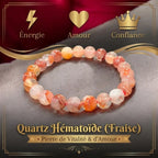Bracelet en Quartz Hématoïde (Fraise) La Boutique du Dragon