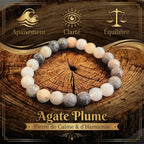 Bracelet Agate Plume La Boutique du Dragon