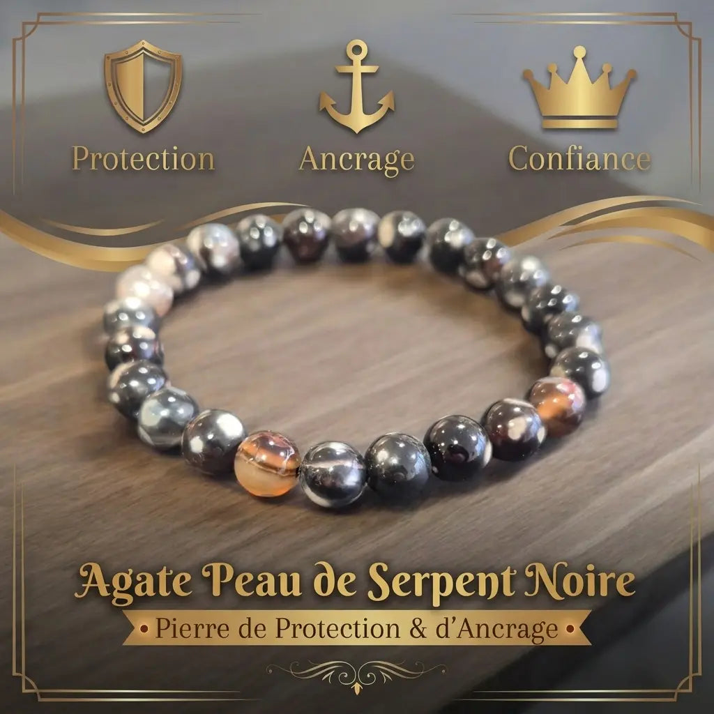 Bracelet Agate Peau de Serpent La Boutique du Dragon