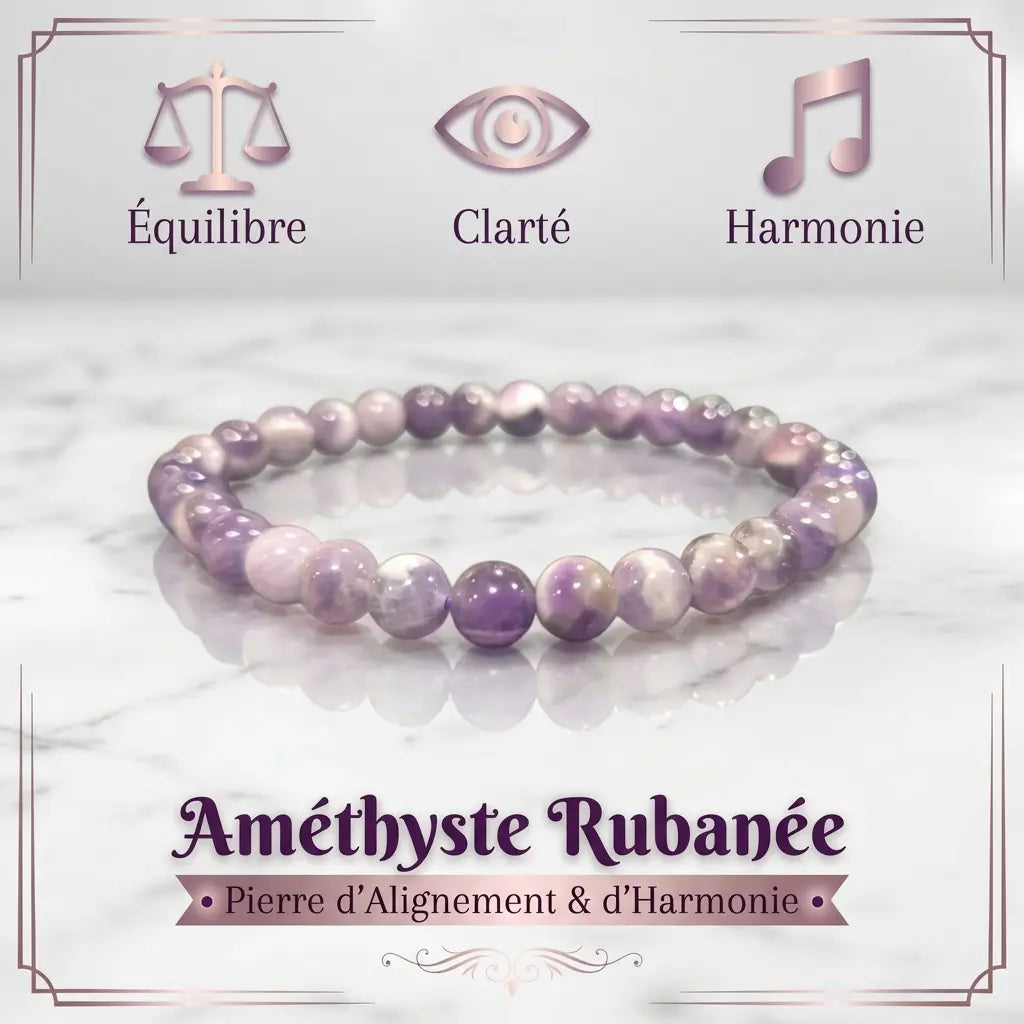 Bracelet Améthyste Rubanée La Boutique du Dragon