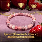 Bracelet en Quartz Hématoïde (Fraise) La Boutique du Dragon