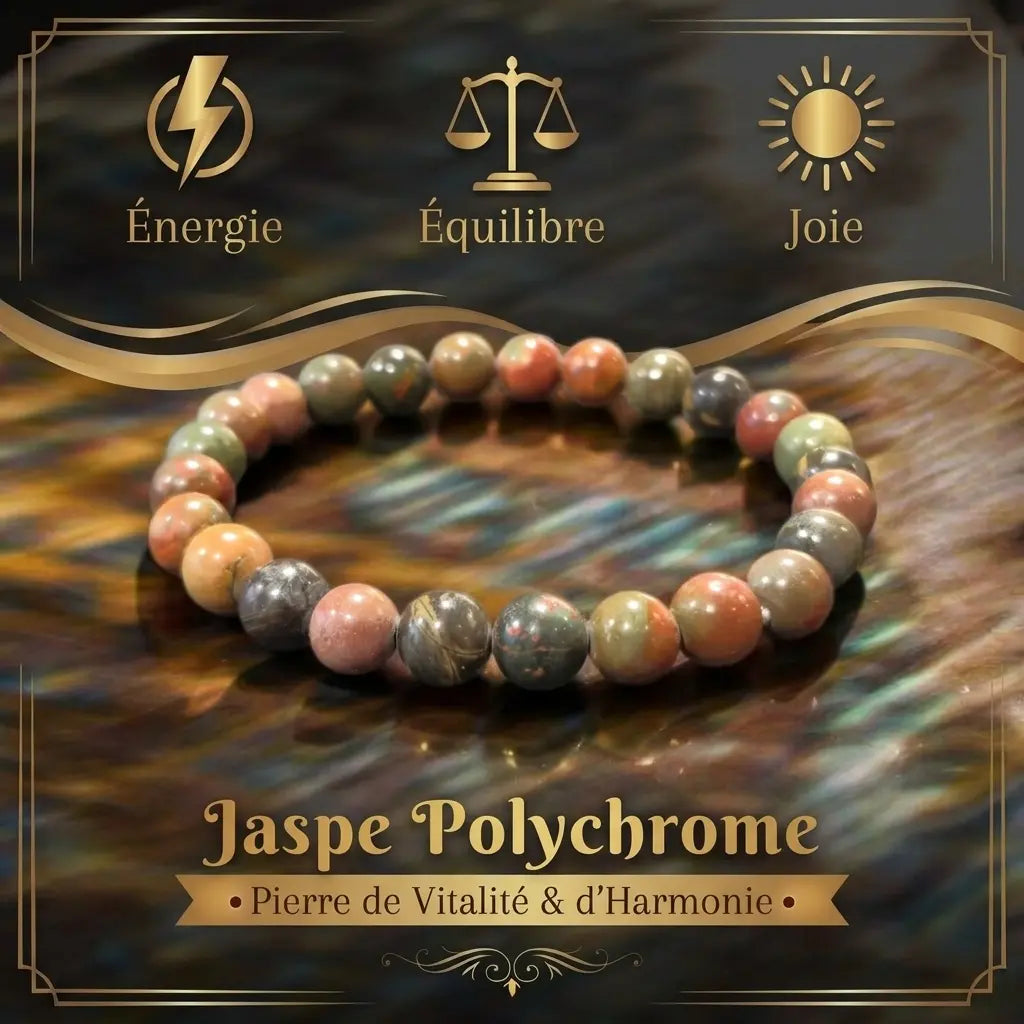 Bracelet en Jaspe Polychrome La Boutique du Dragon