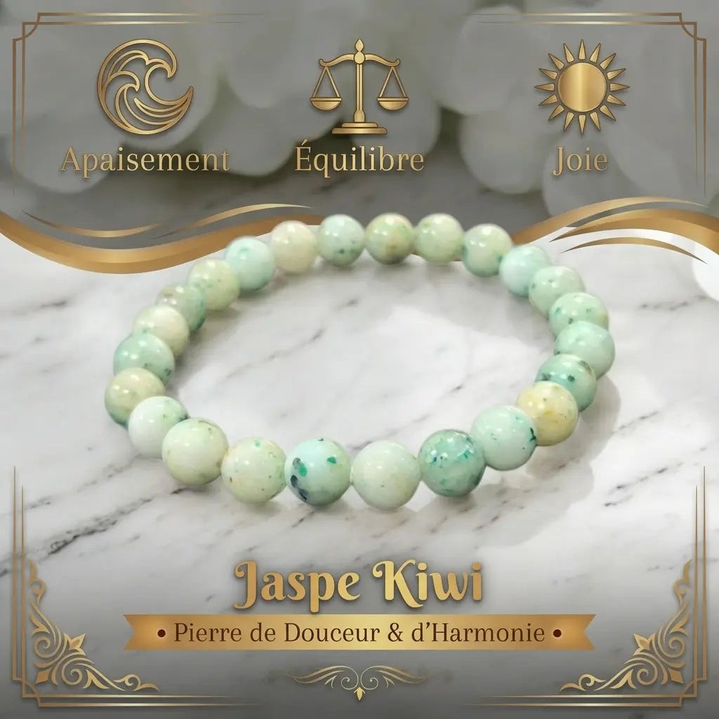 Bracelet en Jaspe Kiwi La Boutique du Dragon