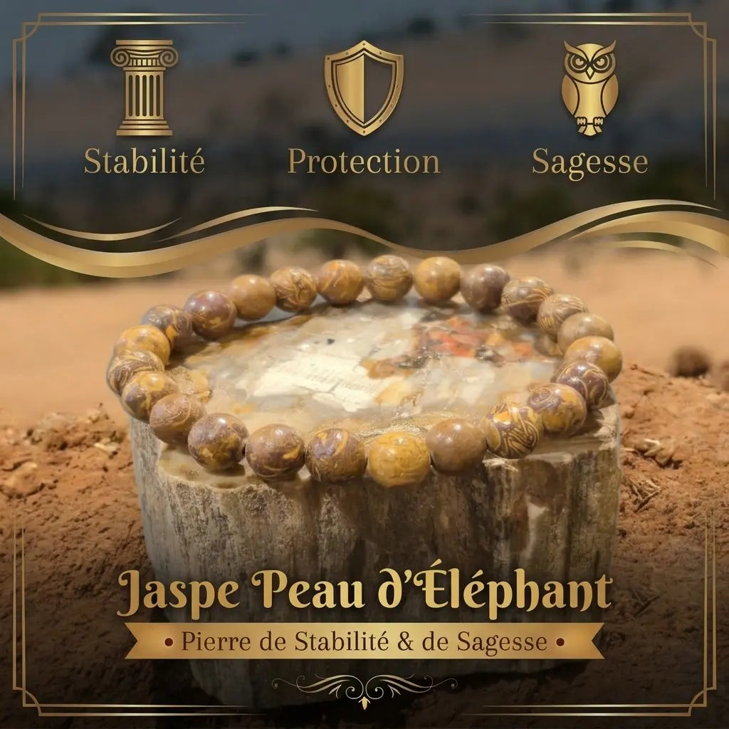 Bracelet en Jaspe Peau d'Éléphant La Boutique du Dragon