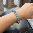 Bracelet en Jaspe Bleu Doré La Boutique du Dragon