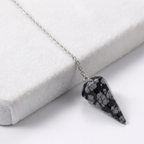 Pendule en Obsidienne Flocon de Neige La Boutique du Dragon