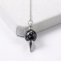 Pendule en Obsidienne Flocon de Neige La Boutique du Dragon