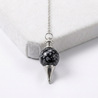 Pendule en Obsidienne Flocon de Neige La Boutique du Dragon