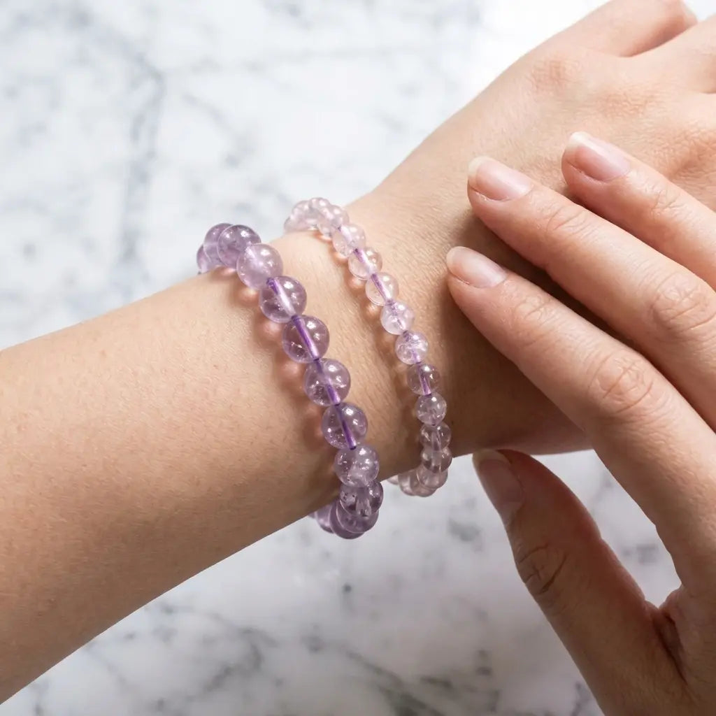 Bracelet Améthyste Claire du Brésil La Boutique du Dragon