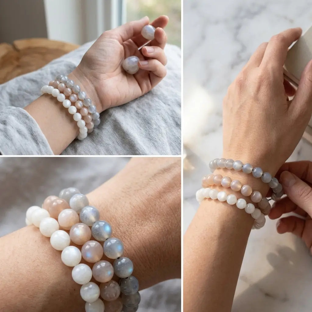 Bracelet en Pierre de Lune La Boutique du Dragon