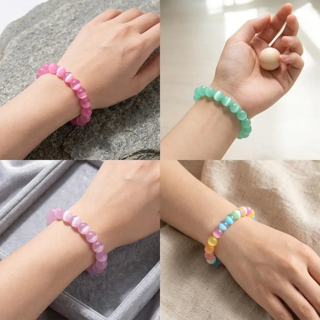 Bracelet en Sélénite naturelle et teintée La Boutique du Dragon
