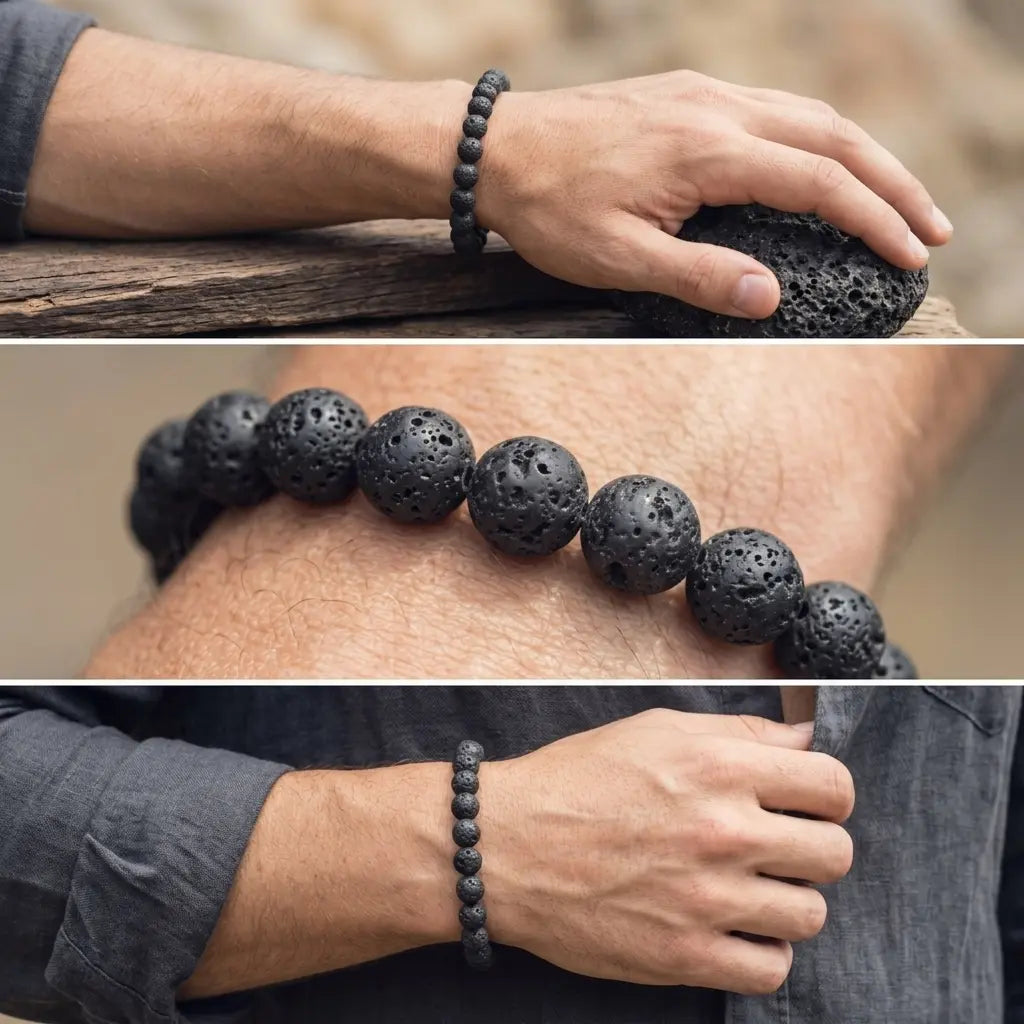 Bracelet en Pierre de Lave La Boutique du Dragon