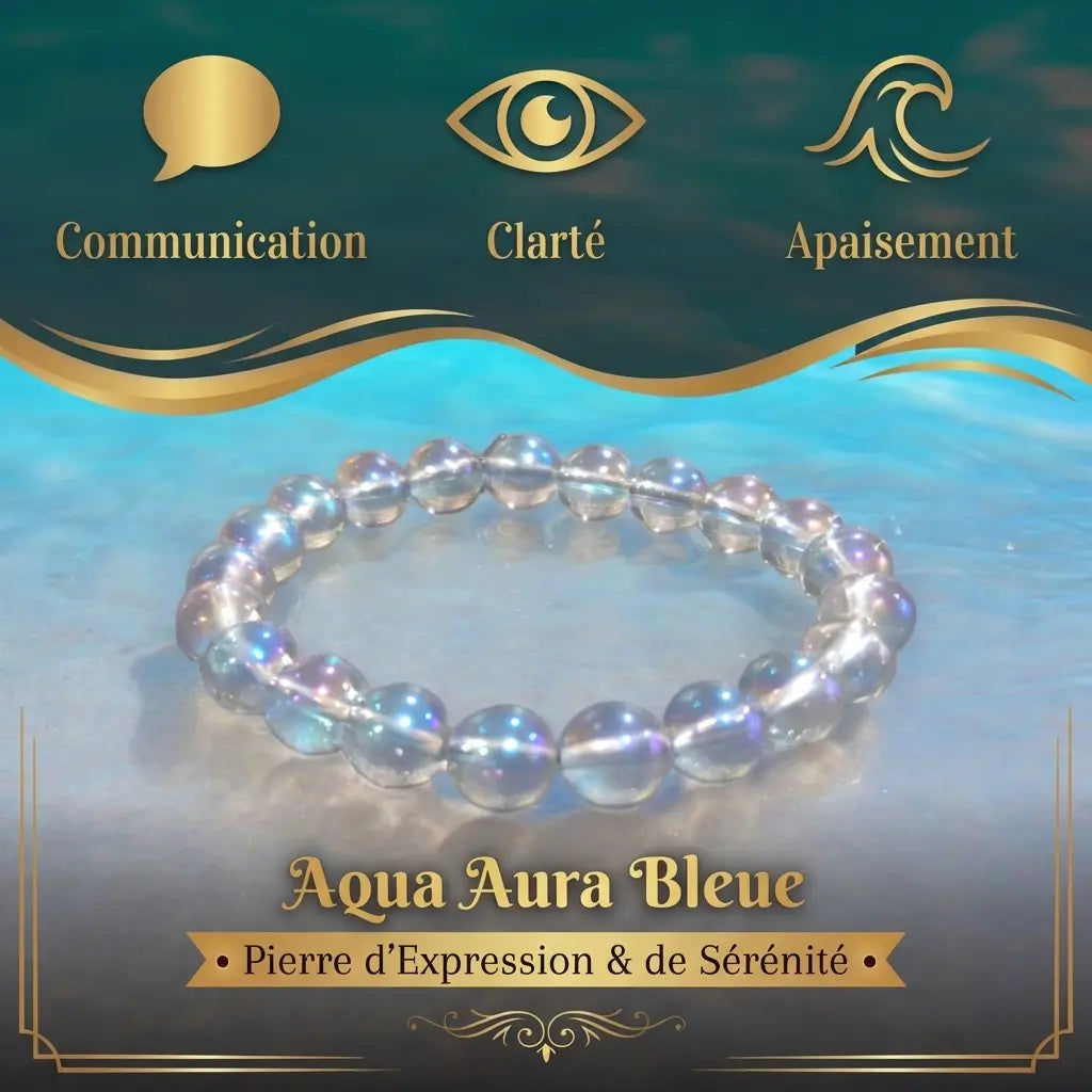 Bracelet en Aqua Aura La Boutique du Dragon