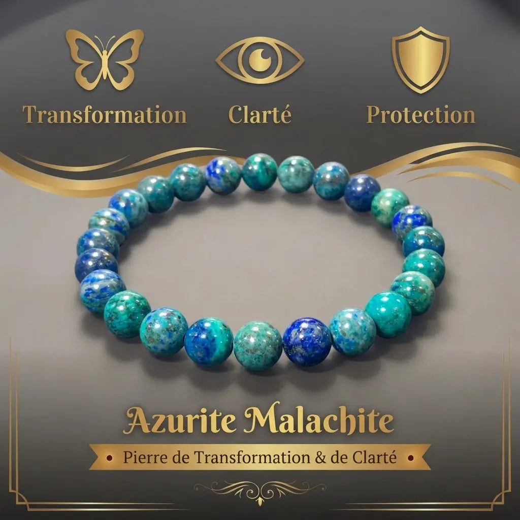 Bracelet en Azurite Malachite La Boutique du Dragon